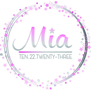 Pink Ombre Silver Stars Border Dots Bat Mitzvah Birthday Sweet Sixteen LOGO Digital Download