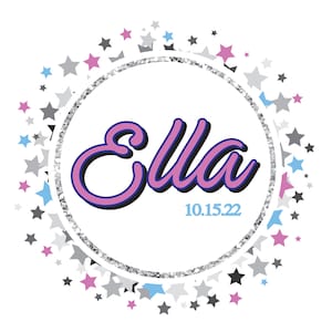 Sparkle Stars Border Bat Mitzvah LOGO Digital Download