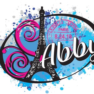 Paris Frankreich Französische Eiffelturm Fledermaus Mitzvah LOGO Digital Download