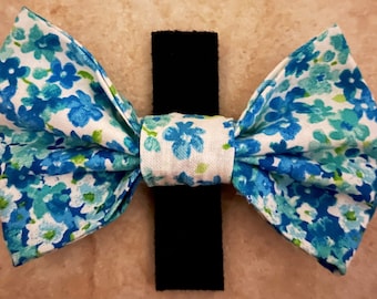 Blue Flowers Pet Bow Tie