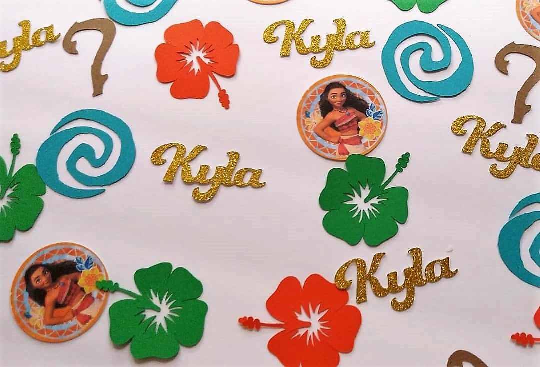 Personalized Moana Inspired Confetti, Moana Birthday Party, Custom Na…