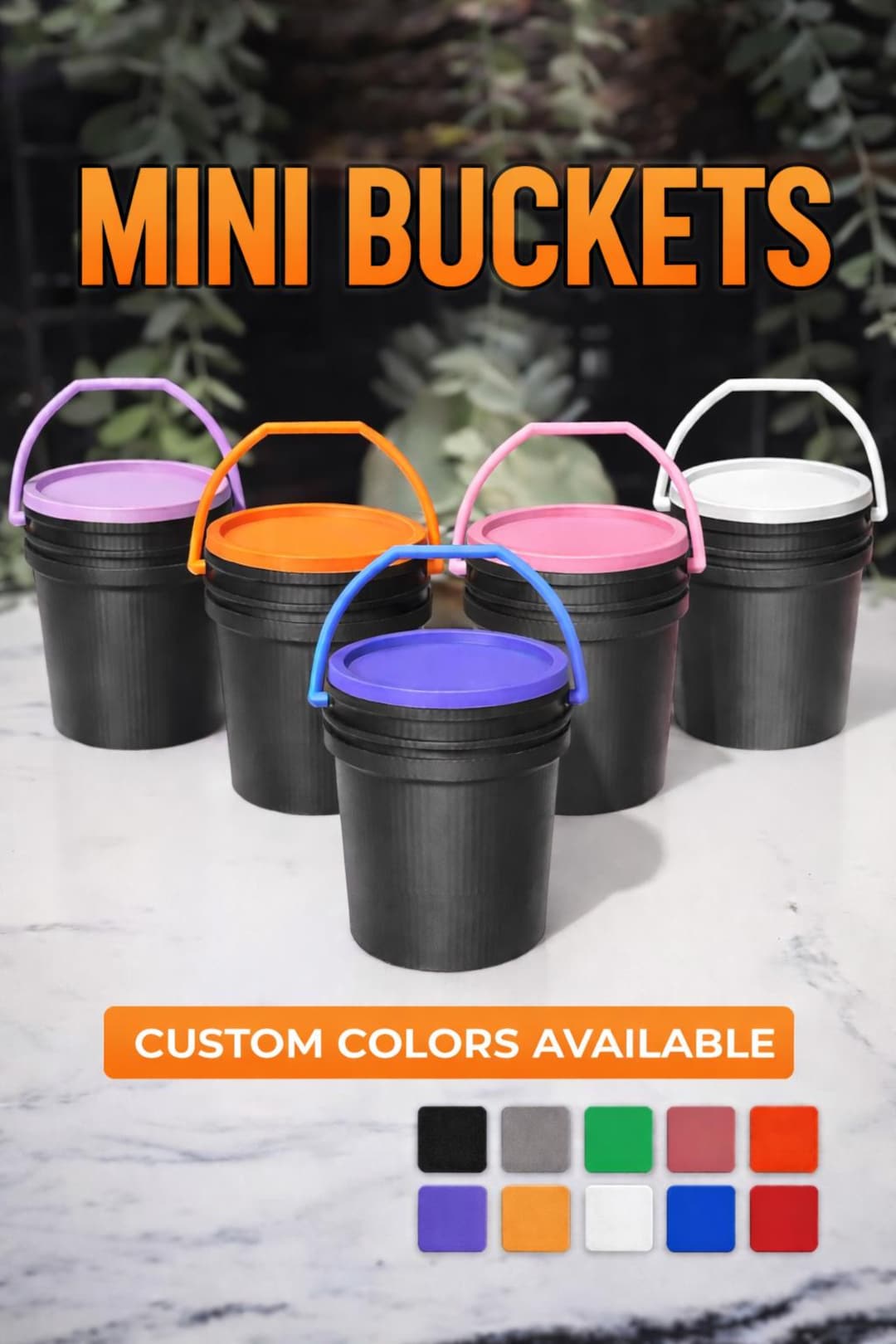 Custom Color Mini Buckets With Lids | Party Favors, Craft Storage - Etsy