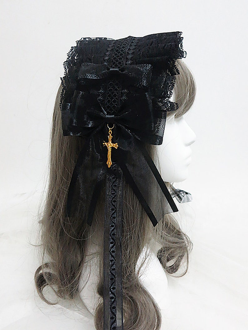 Handmade Black Lace Gothic Headband Gothic Hair Accessory Etsy