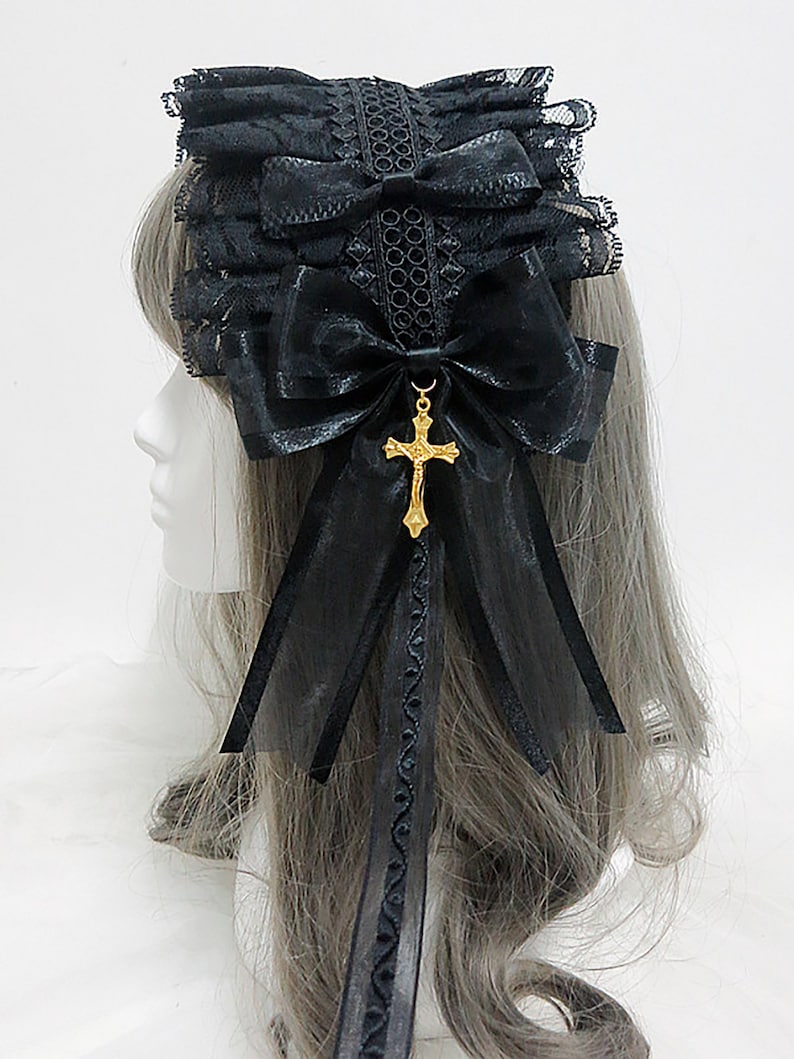 Handmade Black Lace Gothic Headband Gothic Hair Accessory Etsy