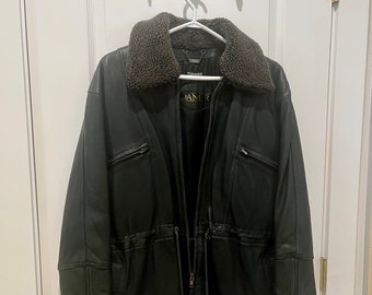 Danier leather jacket oversized 90s Y2K