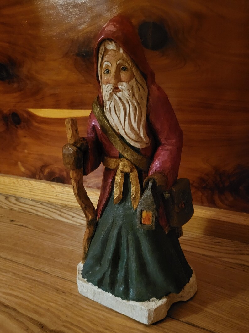 Hand Carved Old World Santa Etsy