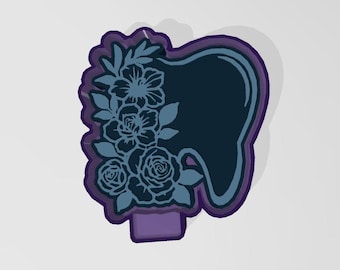 Molde de silicona para dientes con diseño floral dental