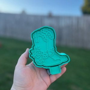 Floral Cowboy Boots Silicone Freshie Mold
