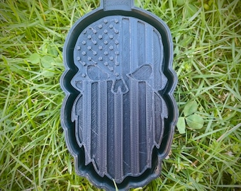 Patriotic Beard Skull Silicone Freshie Mold