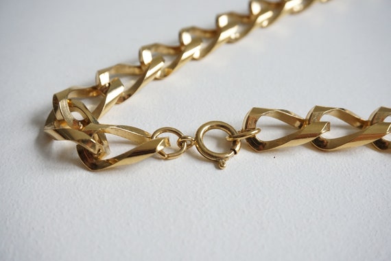 vintage chunky gold chain link necklace - image 6