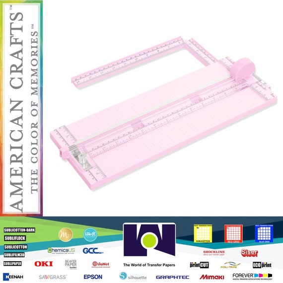 12 Inch Paper Trimmer, A4 Size Paper Cutter with Blade Side Ruler, Pink