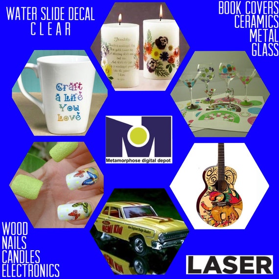 LASER Waterslide DECAL Paper CLEAR 15 Sh 8.5 X Etsy