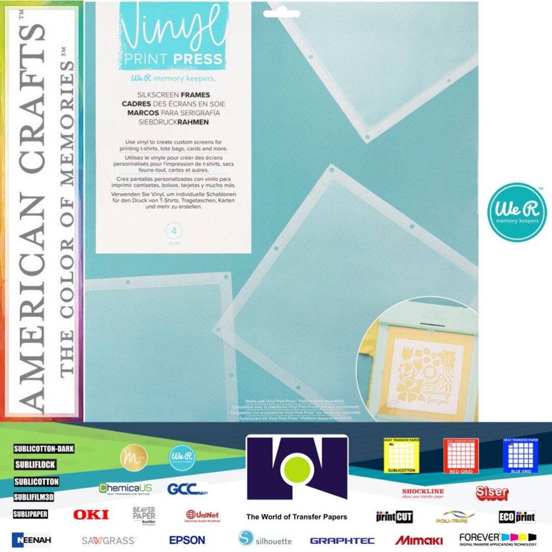 We R Memory Keepers Vinyl Print Press Silkscreen Frames 4/pkg Etsy