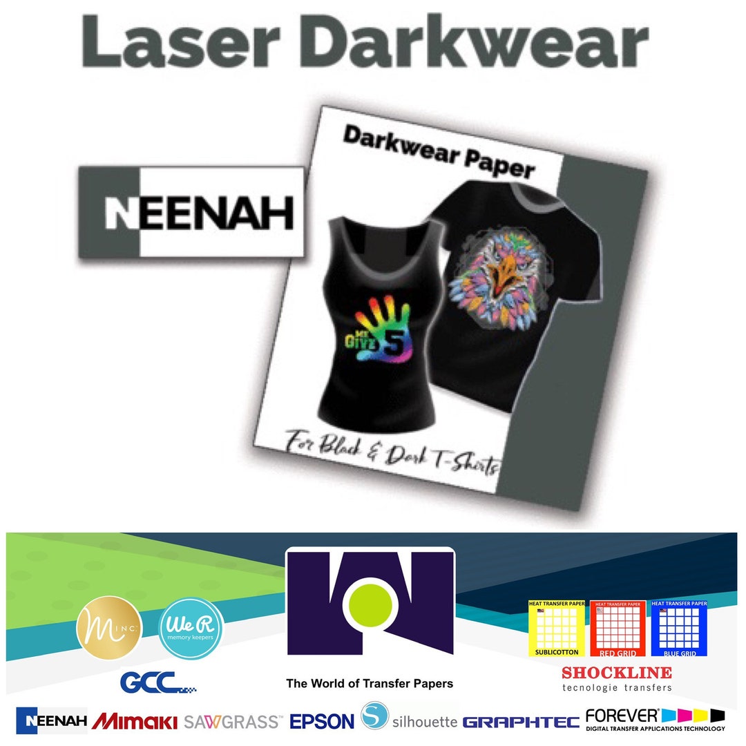 Neenah Laser 1 Opaque Dark Heat Transfer Paper 8.5x11 20 Sheets Made in
