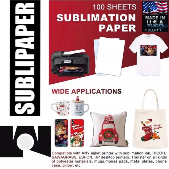 Sublimation Transfer Paper 13x19 for Epson Printers, 100 sheets, sublimation  paper, sublimation transfer paper