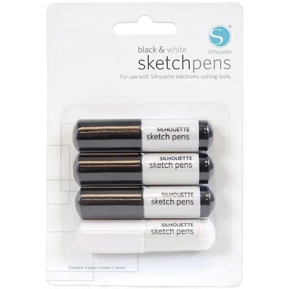 Silhouette Sketch Pens 4 Pack BLACK black Body Silh-pen-blk-3t 