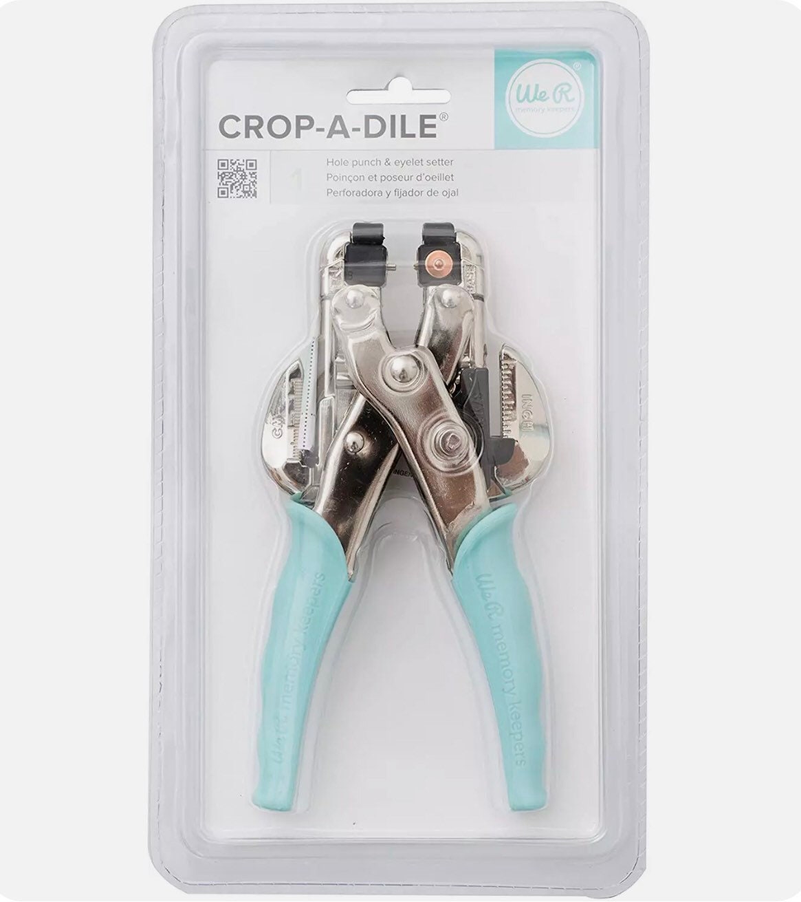 We R Memory Keepers Crop-A-Dile Eyelet and Snap Punch Blue Handle