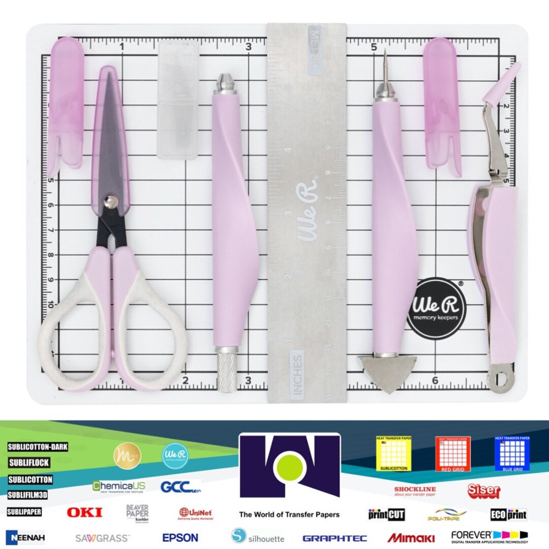 We R Memory Keepers Hand Tools Mini Tool Kit Lilac 60000583 by