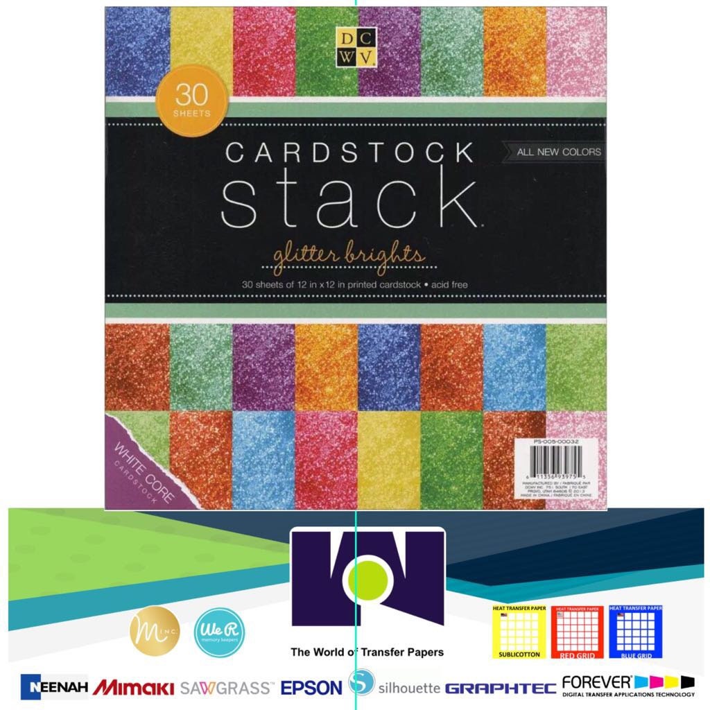 Single Sided GLITTER CardStock 30 Sh 12x12 by DCWV Etsy