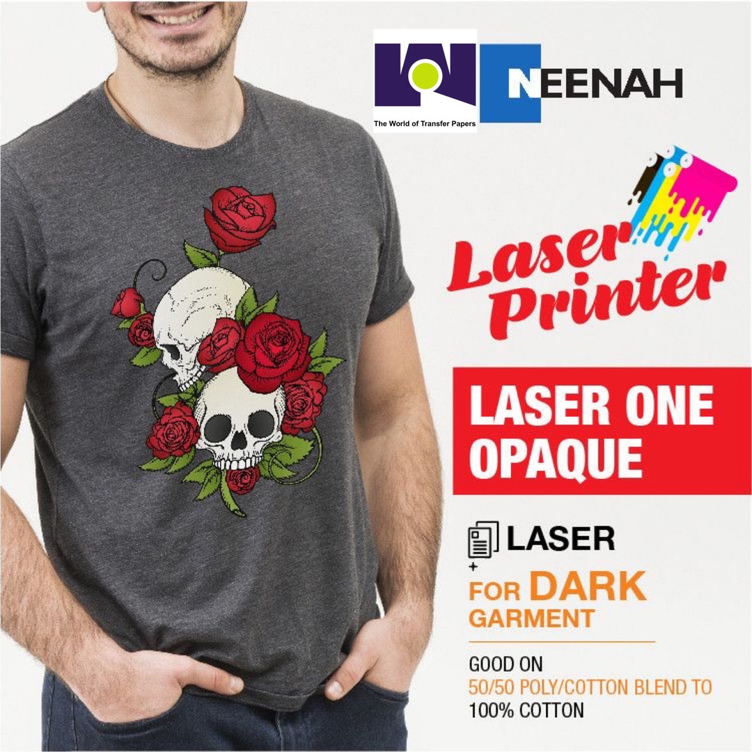 30 Sheets Neenah Laser 1 Opaque Heat Transfer Paper for Dark Garments 8