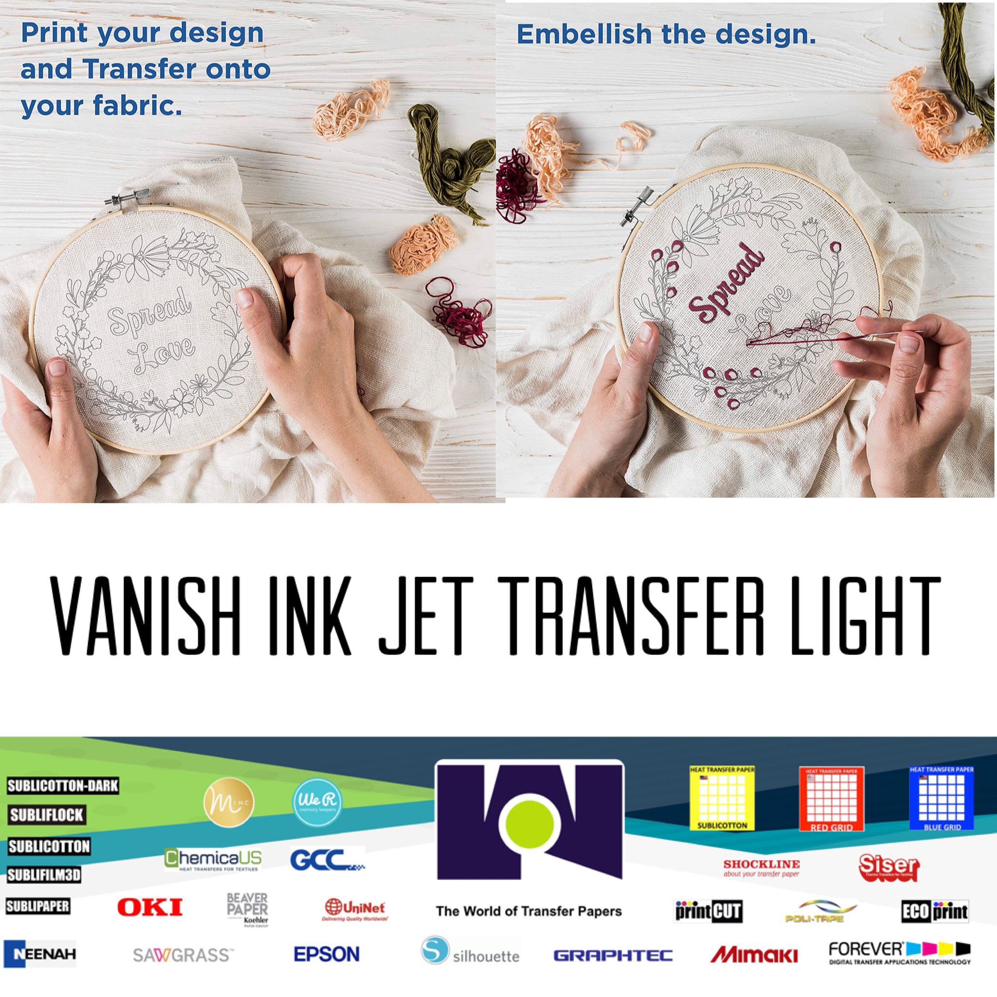 Vanishing Embroidery Fabric Transfer Sheets 15 Pack 8.5X11 