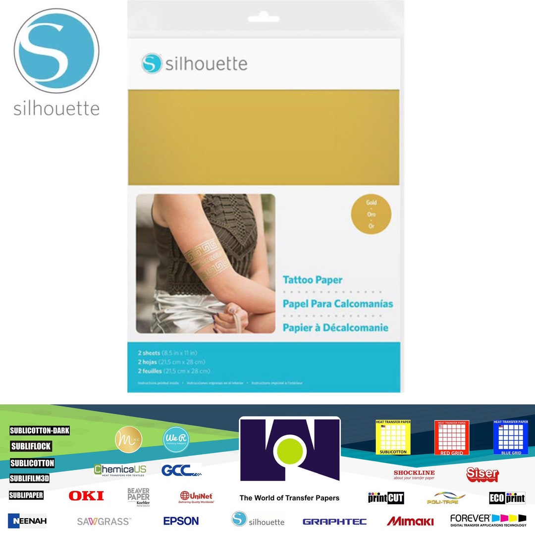 Silhouette 8.5X11 Temporary Tattoo Paper 2-pkg-gold