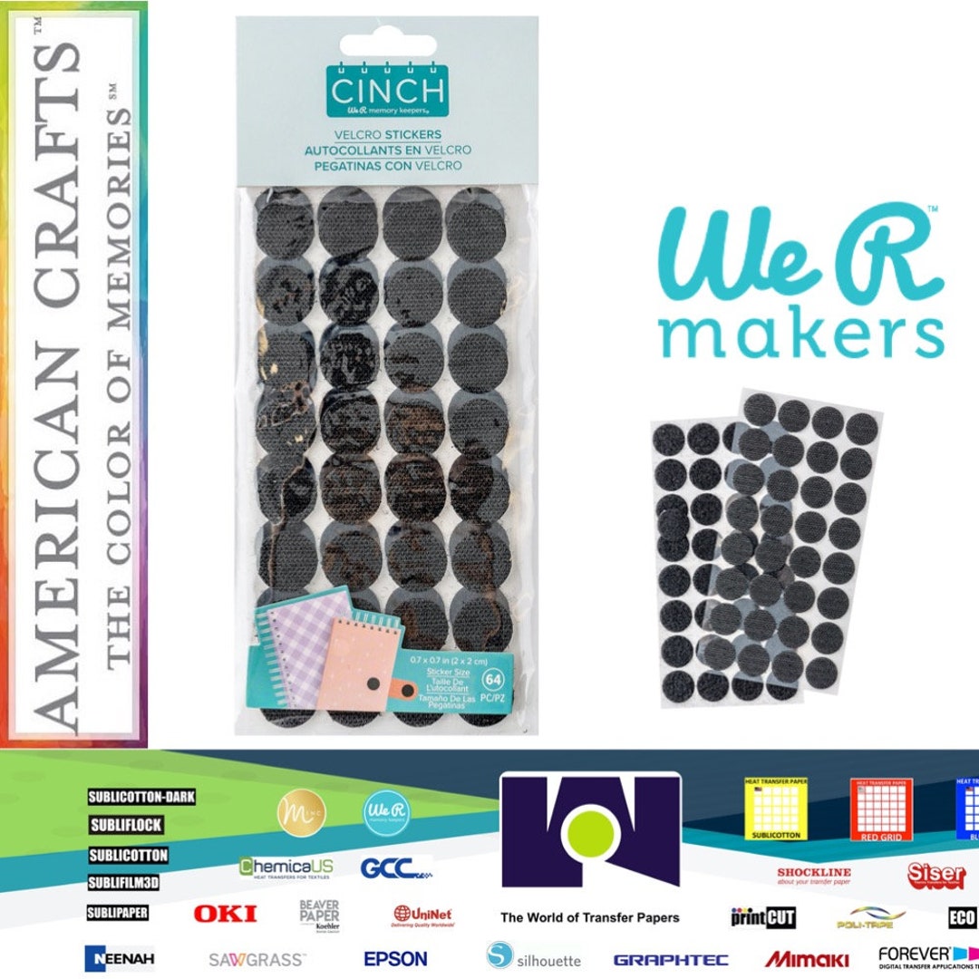We R Cinch Velcro Stickers - Applicazioni in velcro rotonde 2cm x64