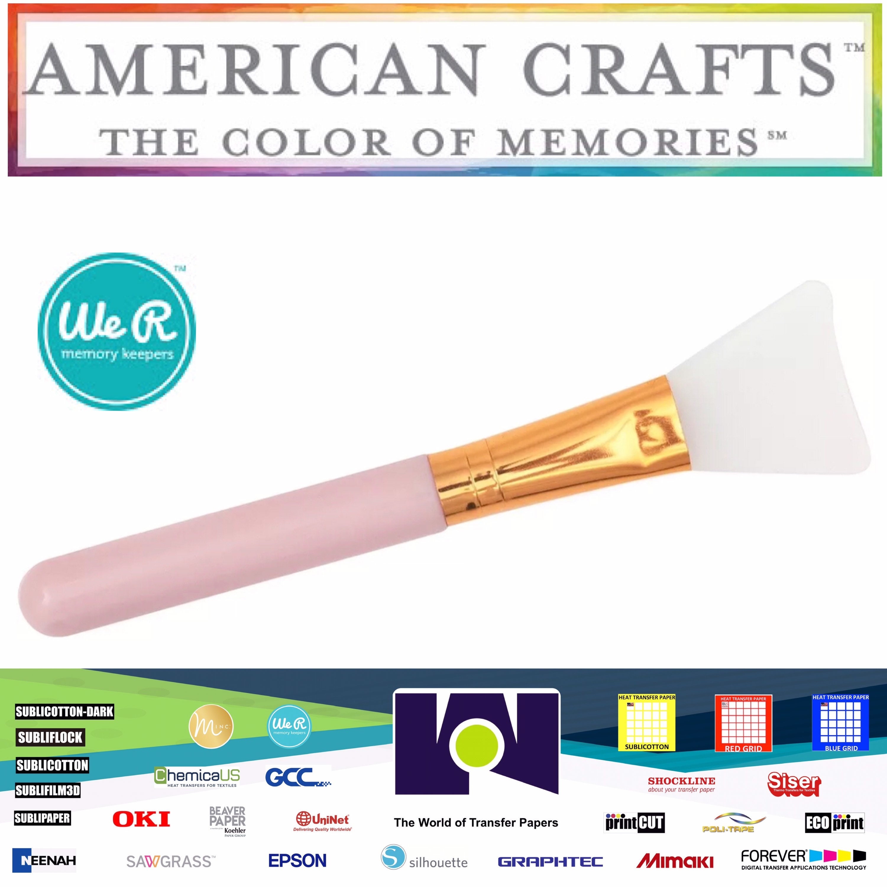 Tool American Crafts We R Memory Keepers Silicone Brush-pink 60000462 