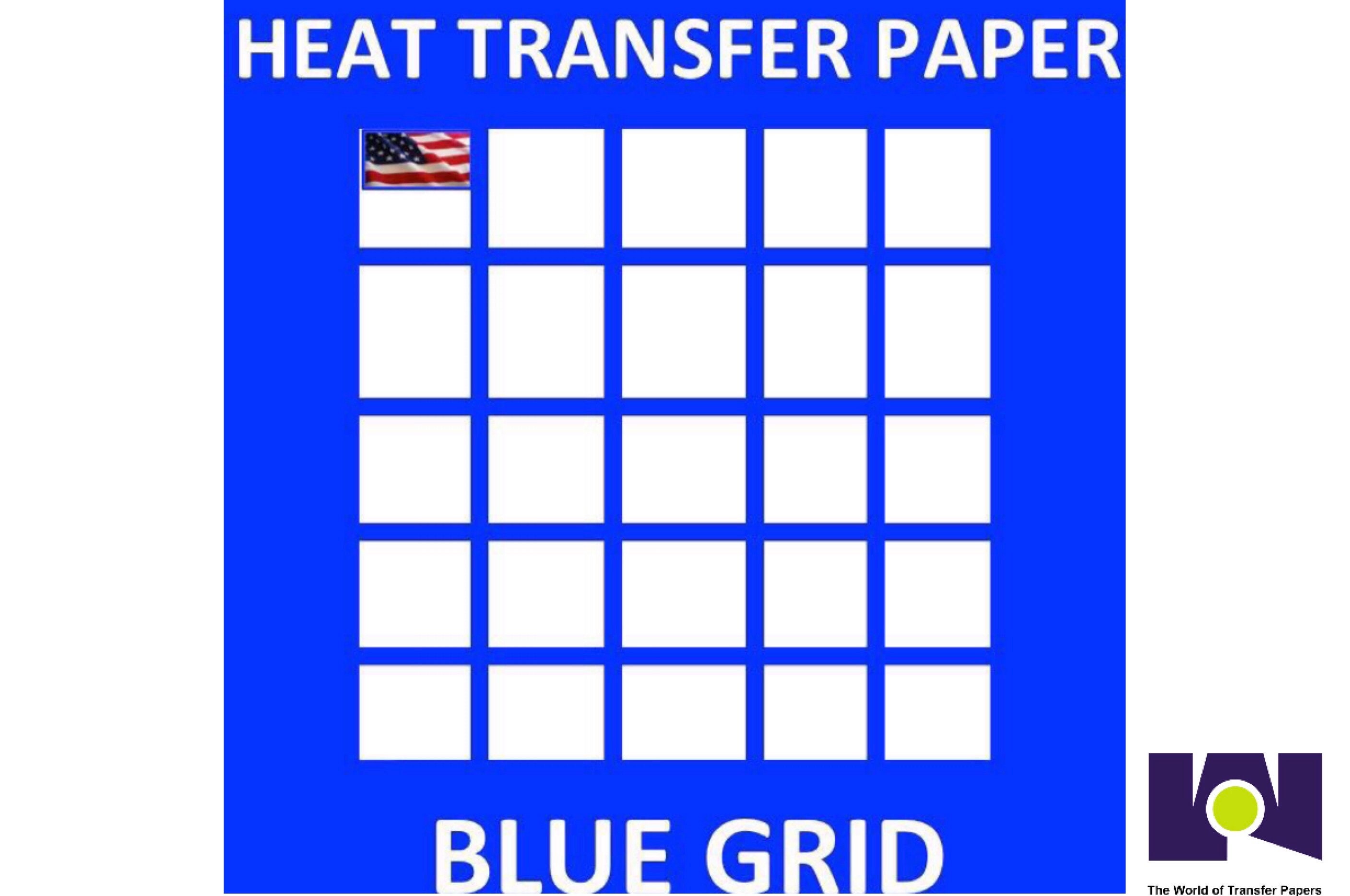 Ink Jet Printer Heat Transfer Papers for Dark Fabrics - Blue Line - 8.5 X  11, 30 Sheets