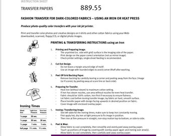 Inkjet Luminous Dark Transfer Paper (10 Sheets)