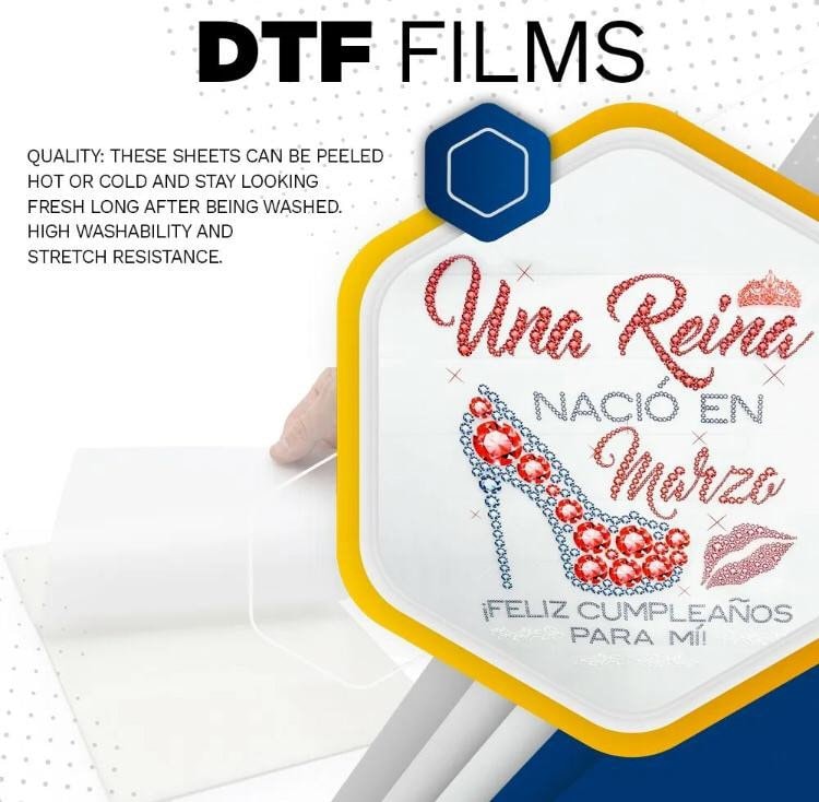 Premium DTF Direct-to-Film Transfer Film - 100 Sheets Bulk Package - Cold &  Hot Peel - Size: A4 (8.5 x 11.75 or 210 mm x 297 mm)