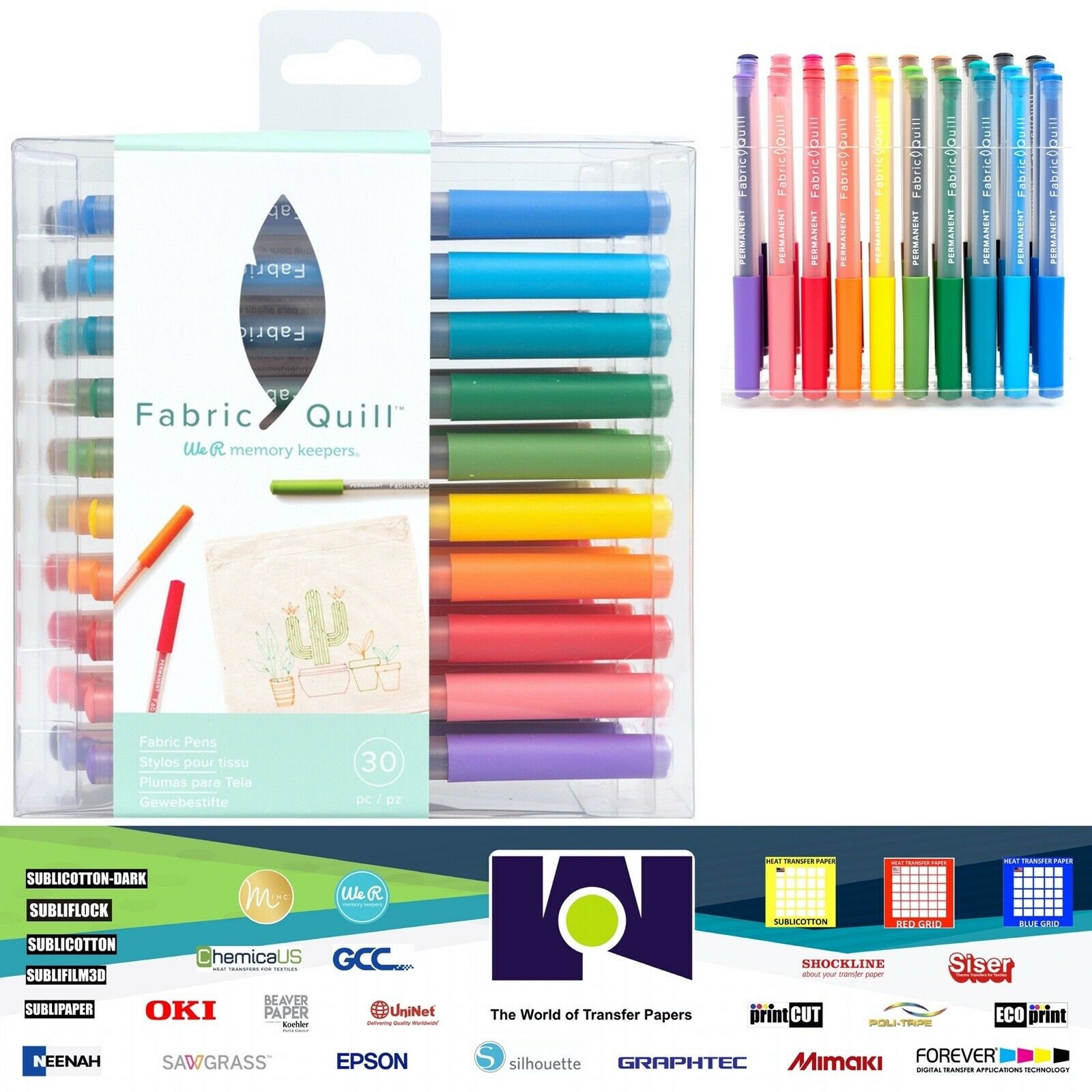 American Crafts Tool We R FABRIC PENS Fine Tip Fabric Quill Refills 661173  