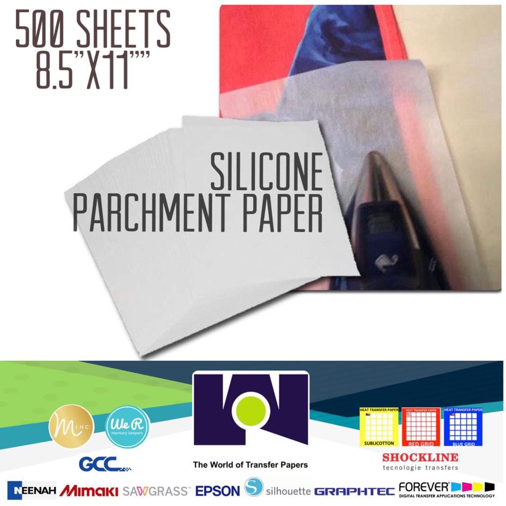 SILICONE PARCHMENT PAPER FOR HEAT TRANSFER APPLICATIONS (8.5x11) 100  SHEETS/PK