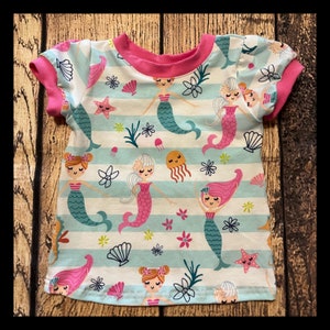 Camiseta de algodón 2t sirena