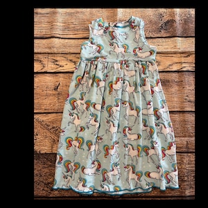 7y Unicorn Cotton Dress