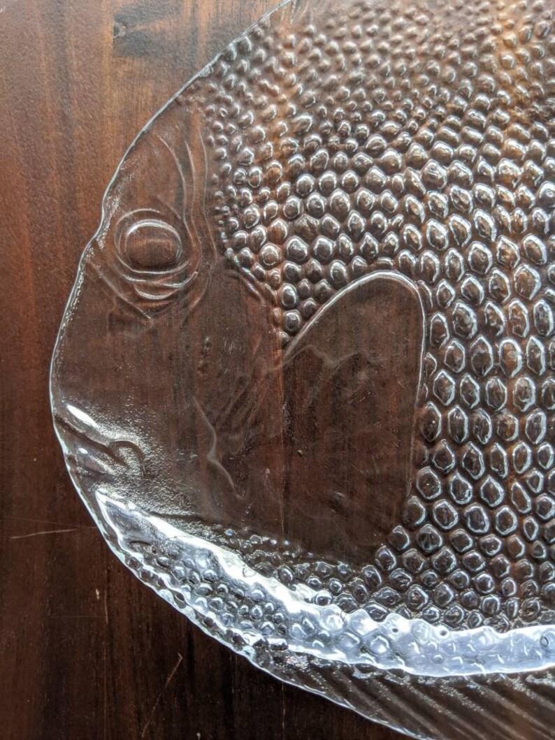 Vintage Glass Fish Dish Tray // Vanity Tray Dish Catch All // Etsy