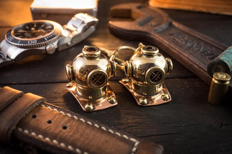 Brass Mini Nautical Diving Helmet Keychain U.S. Navy Mark V Etsy