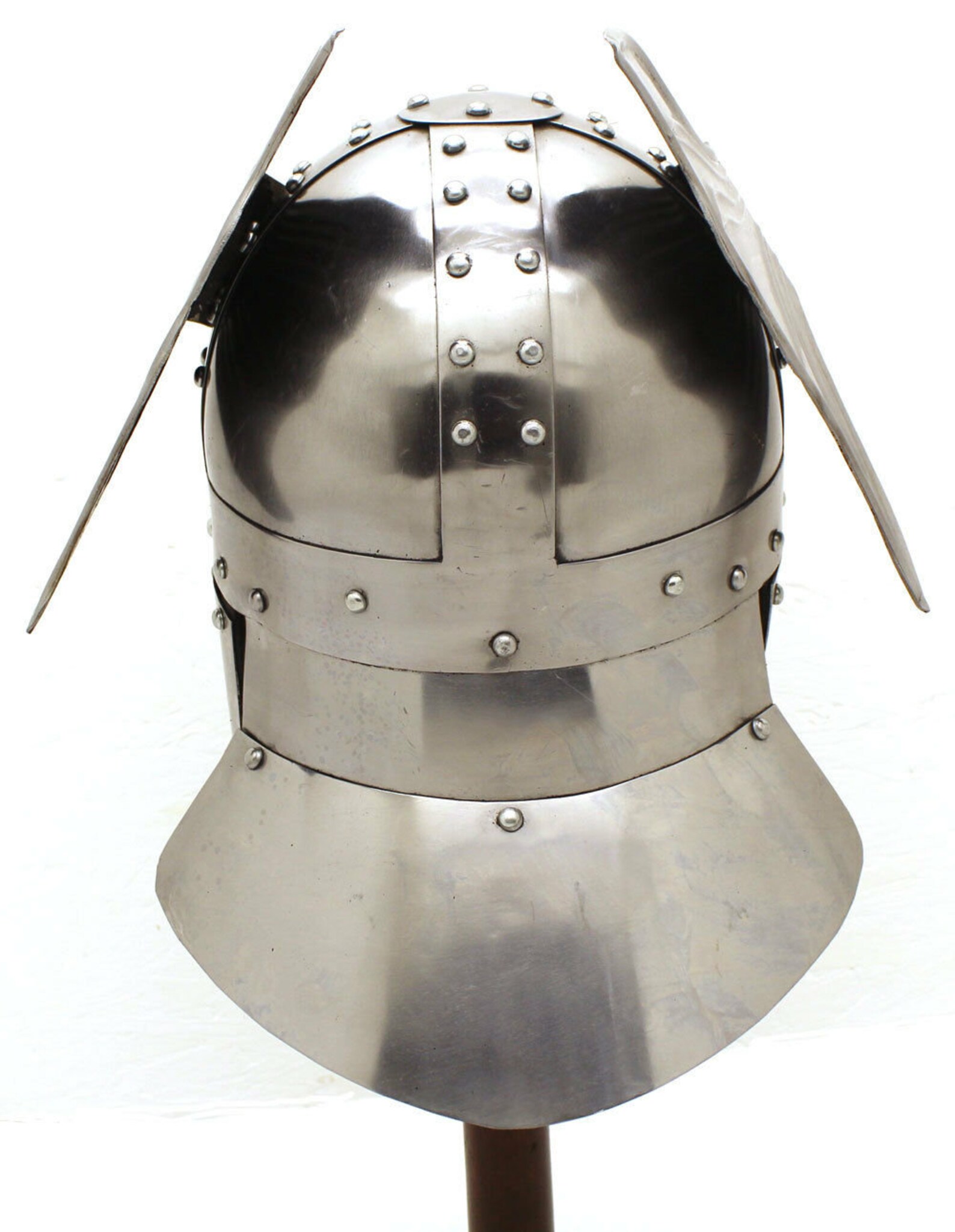 Medieval Steel Winged Viking Helmet With Leather Liner Etsy