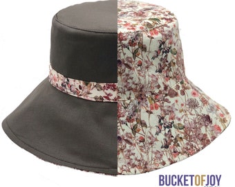 Liberty London Bucket Hat: Reversible Wildflower Cotton Sun Hat