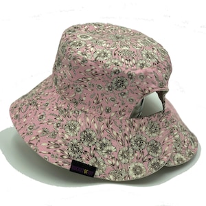 Liberty London Bucket Hat: Reversible Lady Zaidee Pink Floral Sun Hat