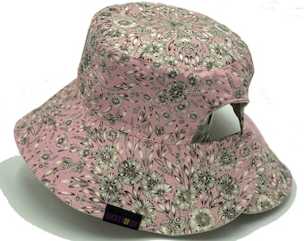 Liberty London Bucket Hat: Reversible Lady Zaidee Pink Floral Sun Hat
