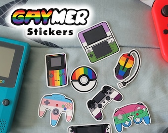 LGBT+ Pride Gaymer Stickers - glossy water resistant vinyl stickers for gamers