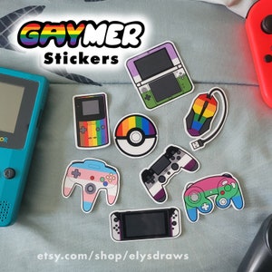 LGBT+ Pride Gaymer Stickers - glossy water resistant vinyl stickers for gamers