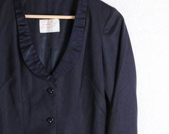 Vintage 1950s 50s Black Tuxedo Suit Jacket - Busto de 32"