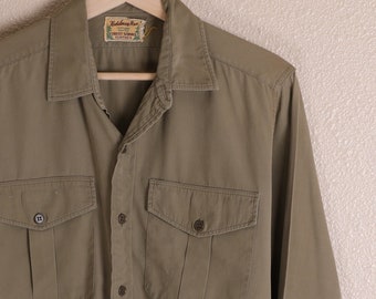 Vintage 50s 60s US Forest Service Uniform Shirt - Sz M/L 15.5 16
