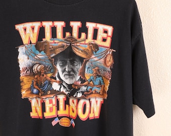 vintage 1990 Willie Nelson T-Shirt Outlaw Country légende américaine XL