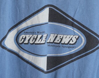 Vintage 90s Cycle News Magazine Motocross Single Stitch Camiseta - XL