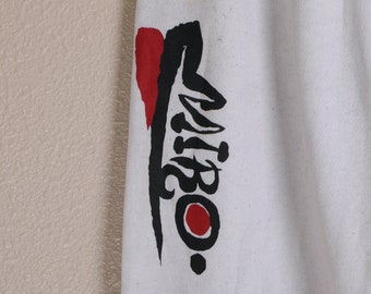 Vintage 90s Joan Miró White Joggers Pantalones de chándal Artista Art Grail Sz Large