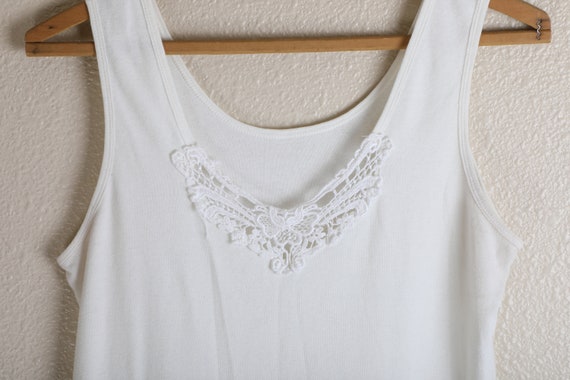 Vintage Sears White Lace Trim Top 100% Cotton Boh… - image 2