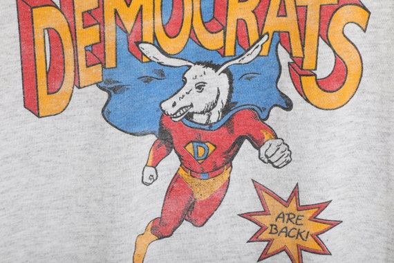 Vintage 90s Superman Democrats Comic T-Shirt - Sl… - image 3